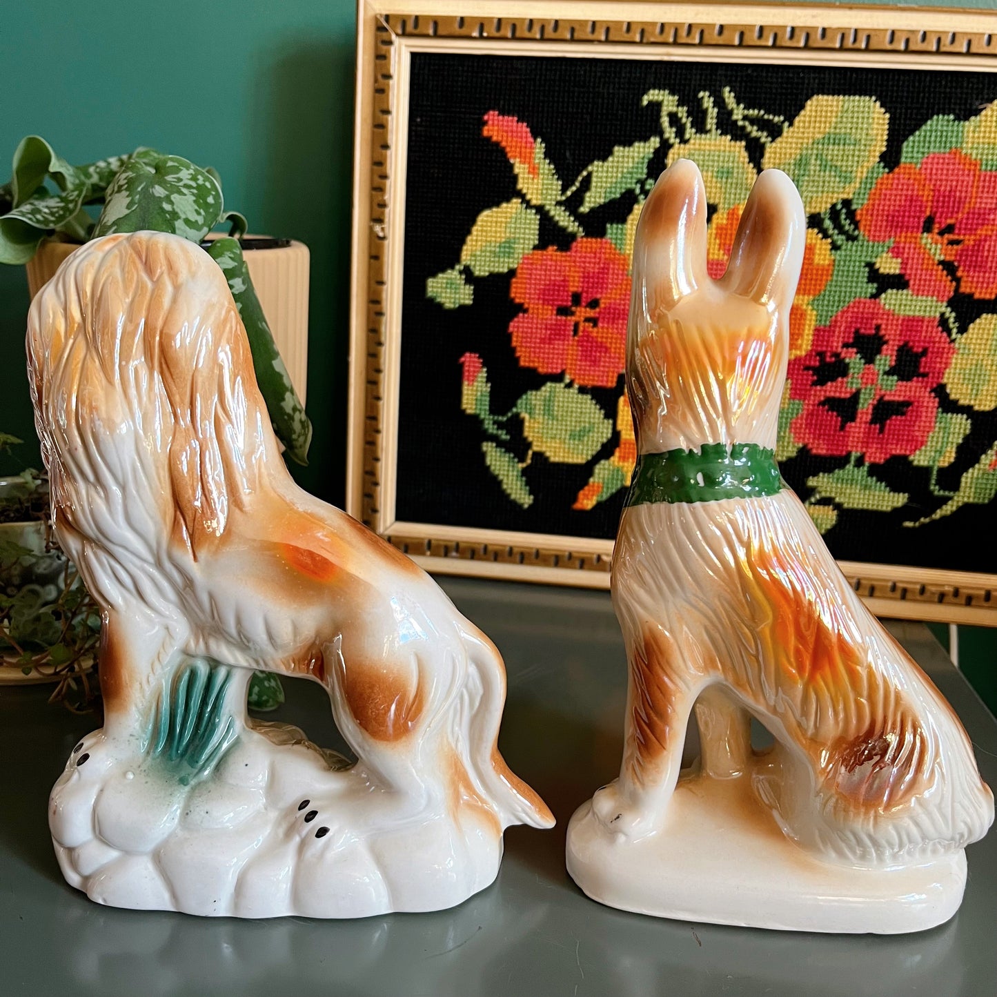 Vintage glossy ceramic animal figurines