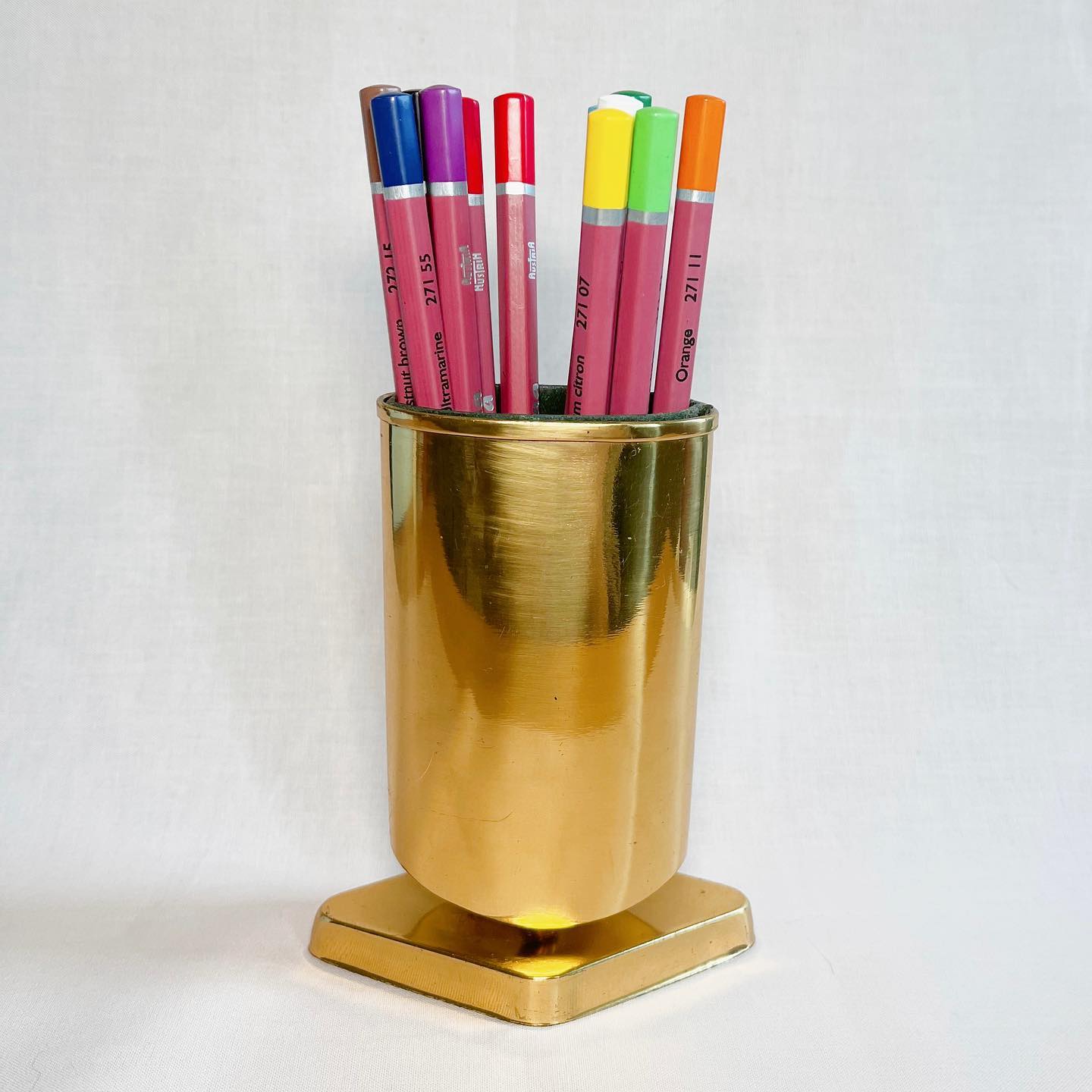 Brass pencil cup - No Kill Vintage