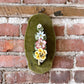 Vintage velvet Capodimonte wall plaque with ceramic flowers - No Kill Vintage