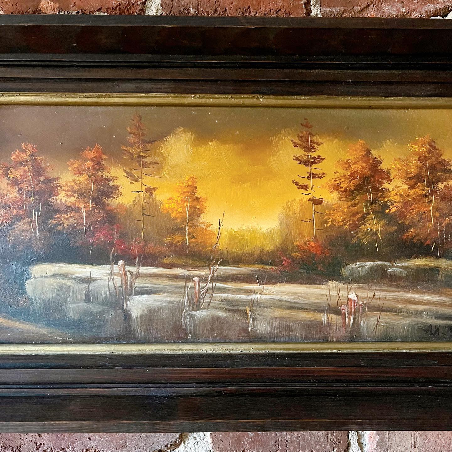 Original oil painting of autumn landscape - No Kill Vintage