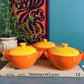 MCM orange bowls with yellow lids - No Kill Vintage