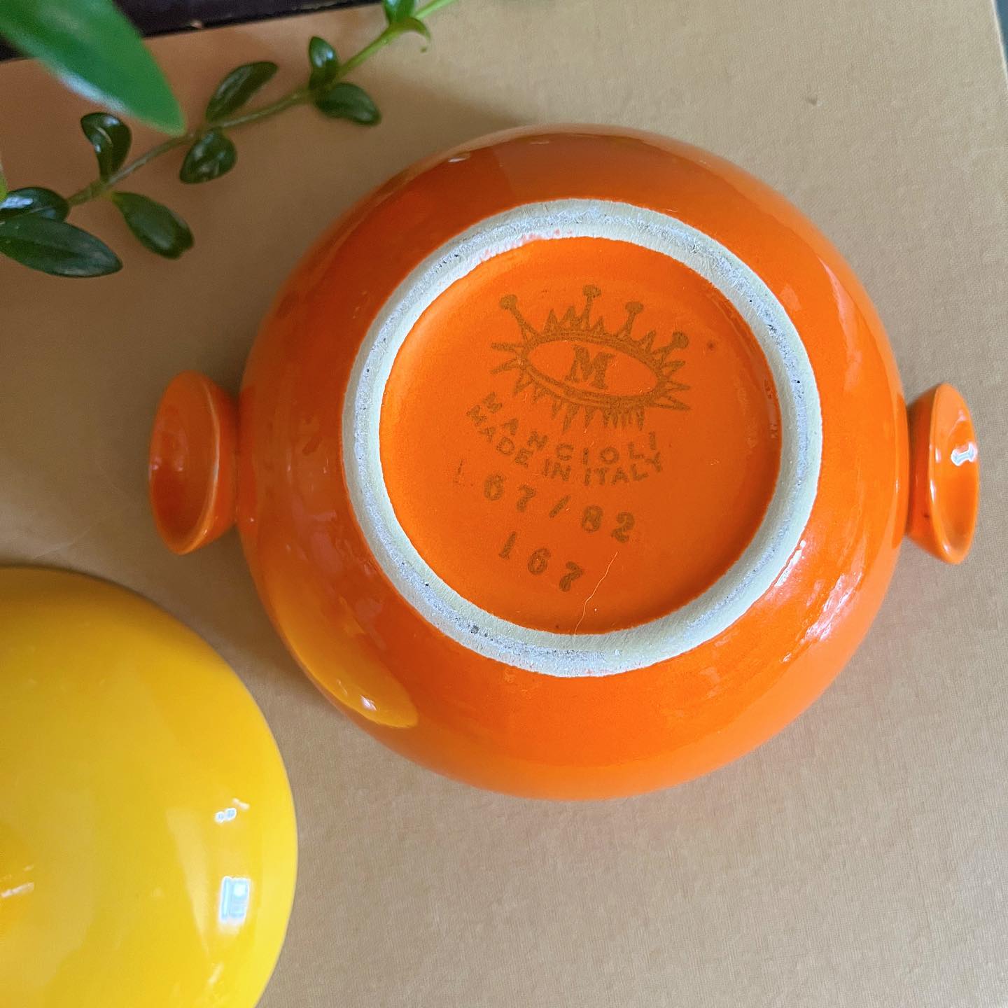 MCM orange bowls with yellow lids - No Kill Vintage