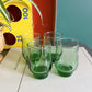 Set of four green juice glasses by Dominion Glass - No Kill Vintage