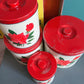 Kitchen canisters with rose pattern - No Kill Vintage