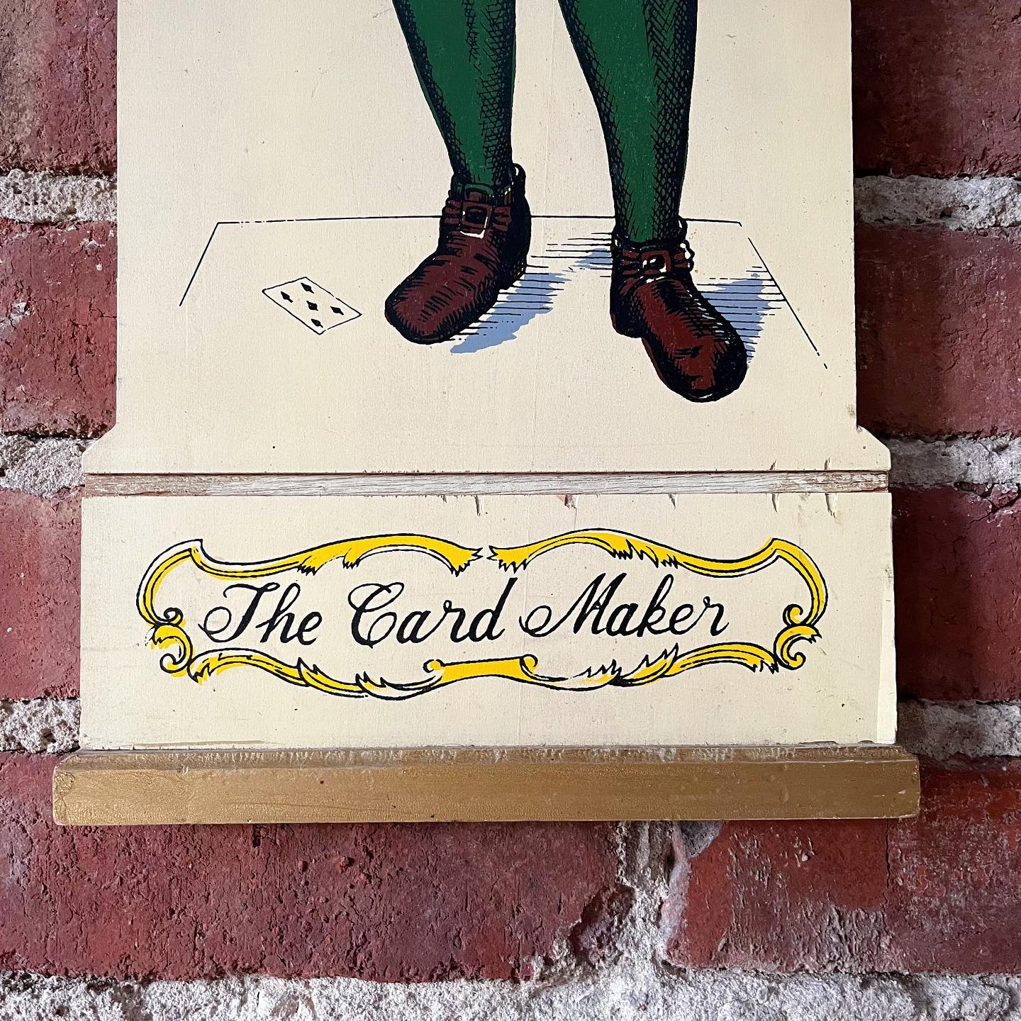 "The Card Maker" painted wood plaque from Italy - No Kill Vintage