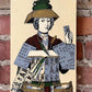 "The Card Maker" painted wood plaque from Italy - No Kill Vintage