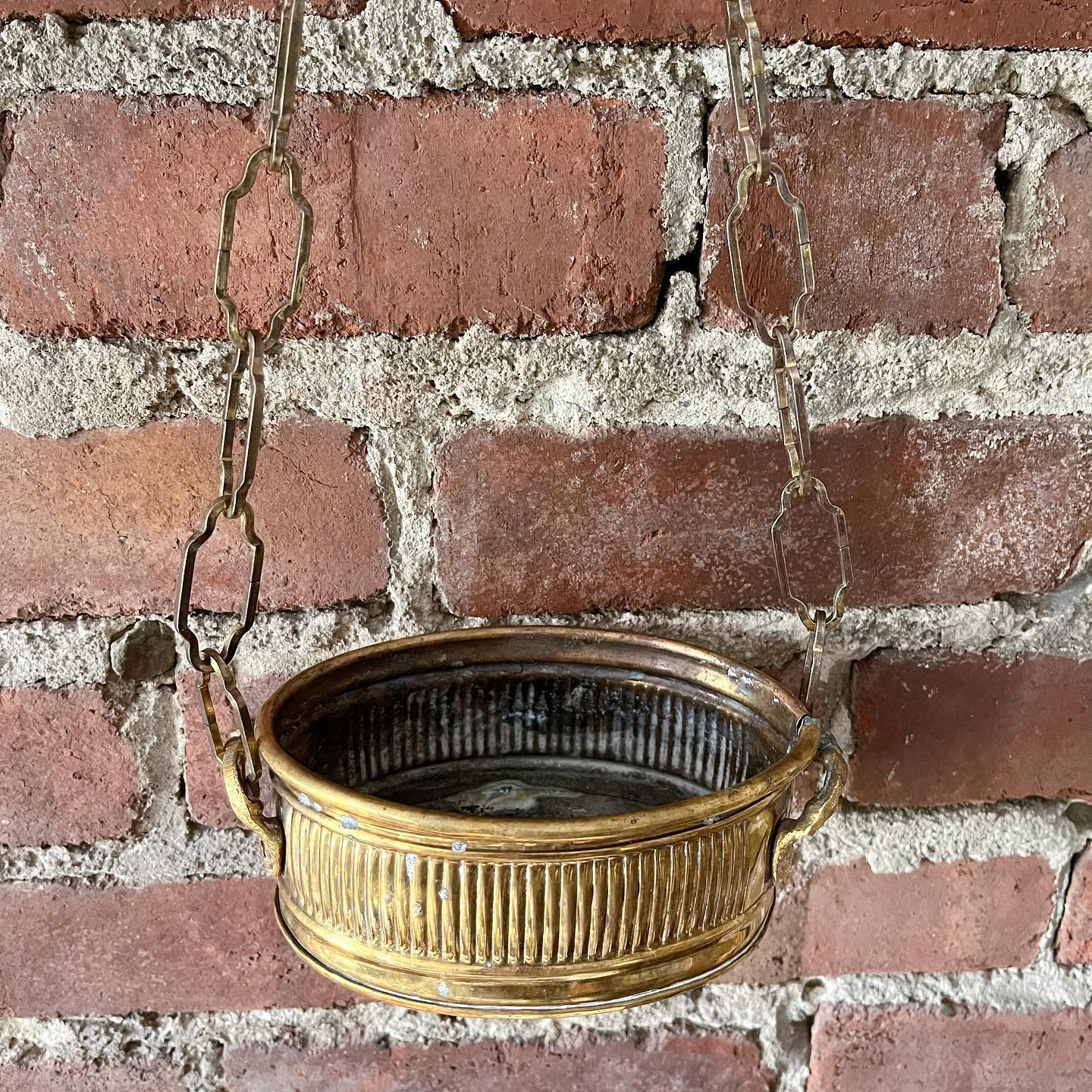 Brass hanging basket - No Kill Vintage