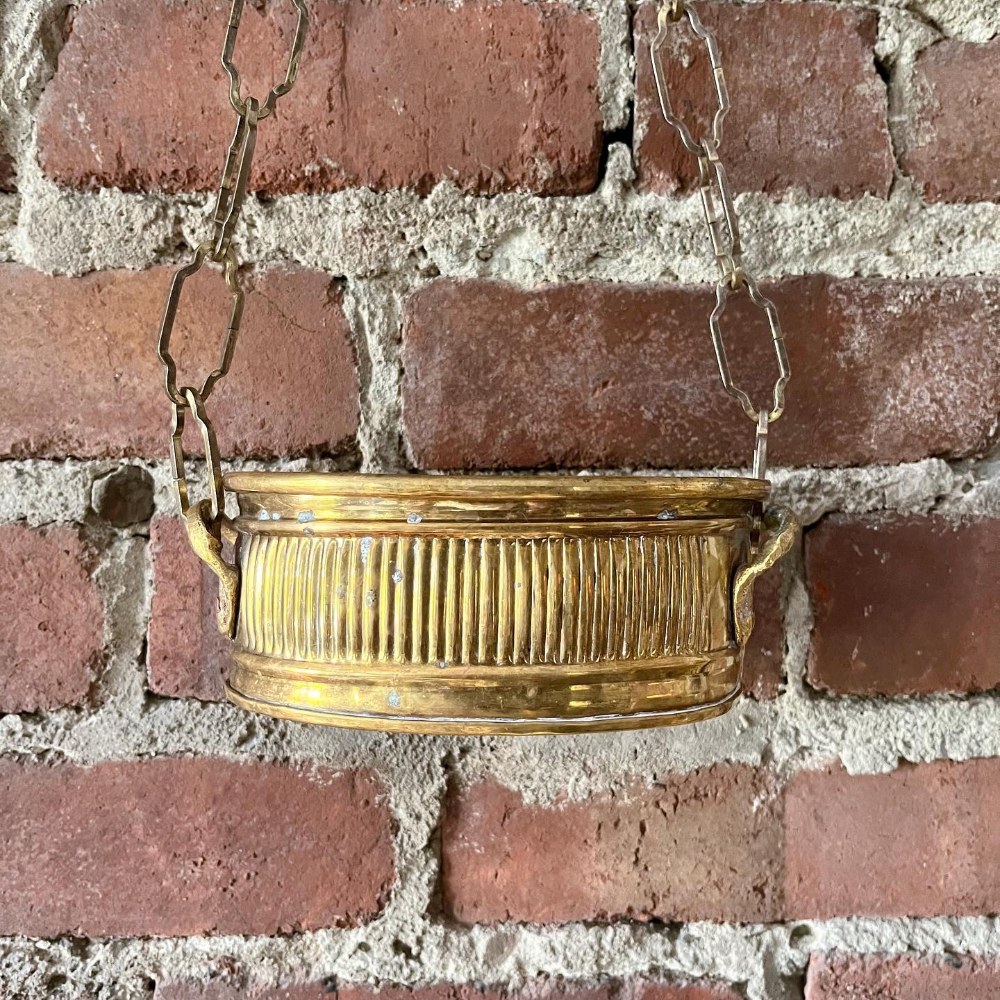 Brass hanging basket - No Kill Vintage