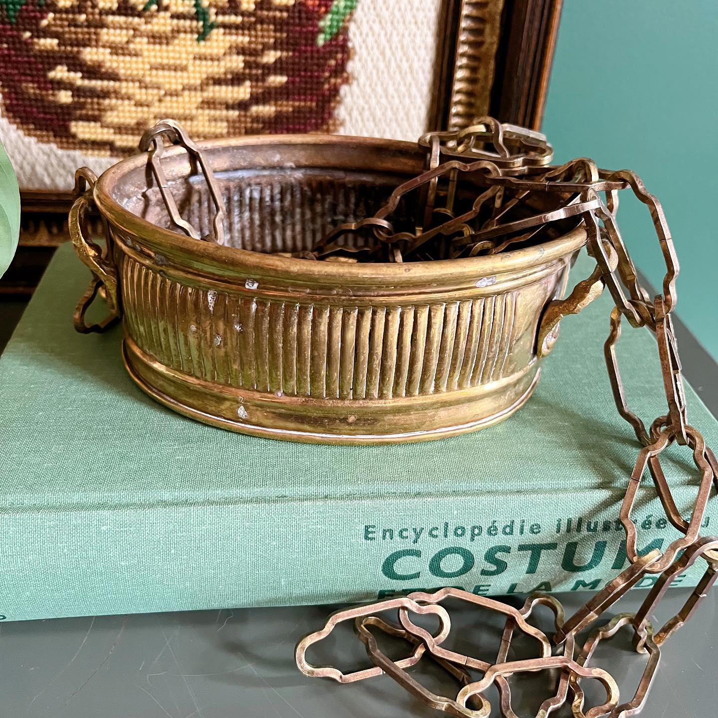 Brass hanging basket - No Kill Vintage