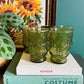 Anchor Hocking "Rainflower" green juice glasses - No Kill Vintage