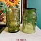 Anchor Hocking "Rainflower" green juice glasses - No Kill Vintage