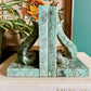 Scroll bookends in green marble - No Kill Vintage