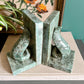 Scroll bookends in green marble - No Kill Vintage