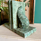 Scroll bookends in green marble - No Kill Vintage