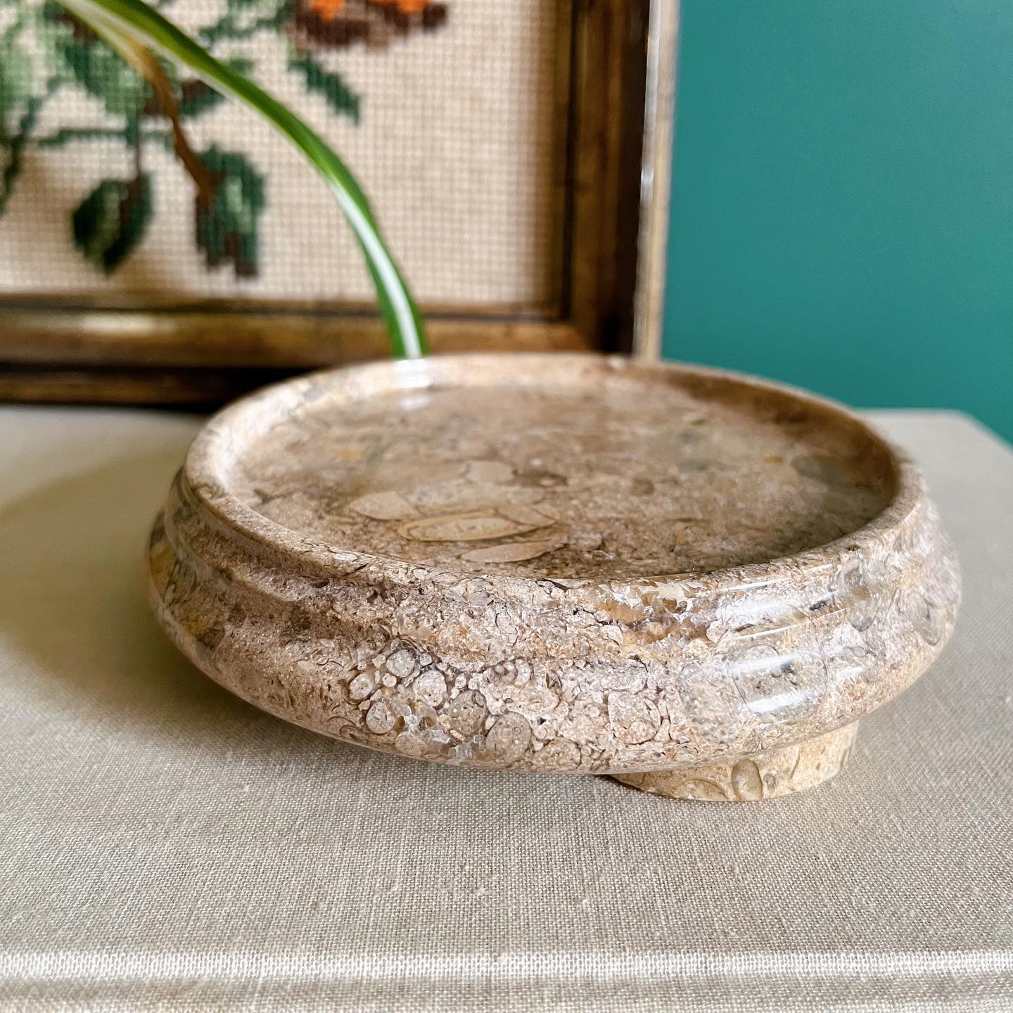 Cream stone footed stand - No Kill Vintage