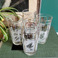 Gold & frosted glass leaf highball glasses by Dominion Glass