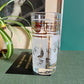 Gold & frosted glass leaf highball glasses by Dominion Glass