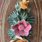 Extra large ceramic Capodimonte-style floral wall hanging