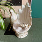 Parakeet and seashell candleholders, made in Japan