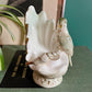 Parakeet and seashell candleholders, made in Japan