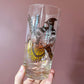 Set of 6 glass tumblers with colorful bird imagery