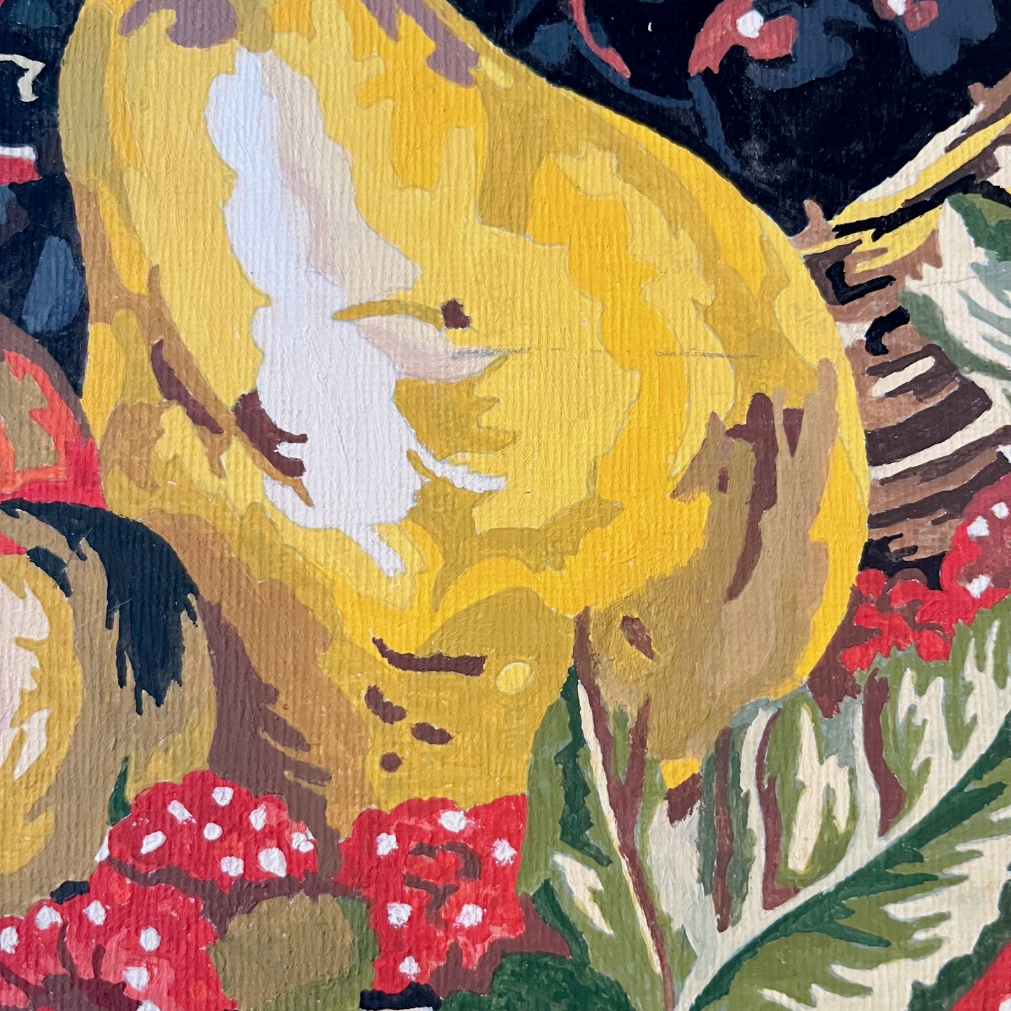 Vintage peinture à numéros d'une nature morte de fruits