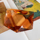 Orange glass prism dish