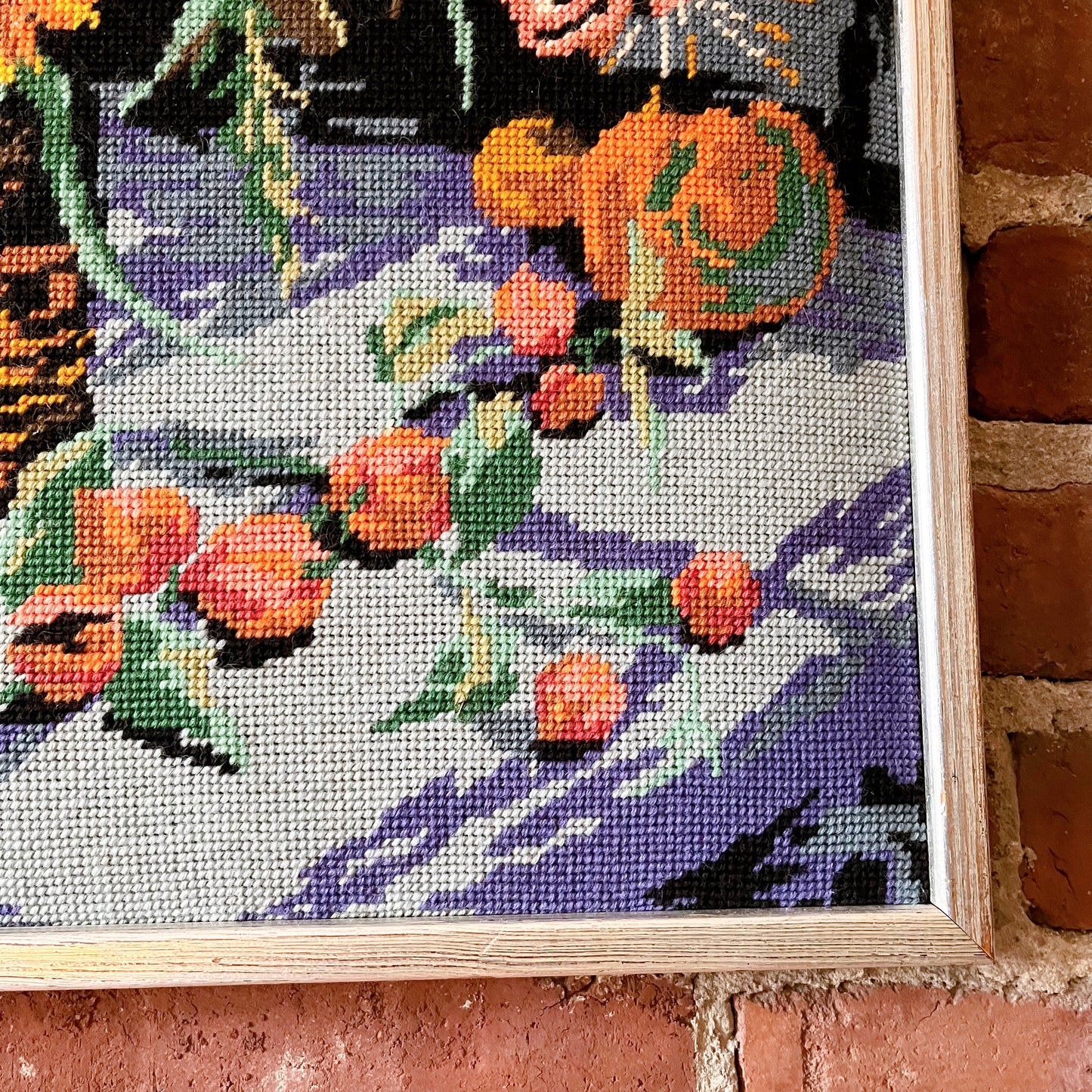 Floral vase still life needlepoint