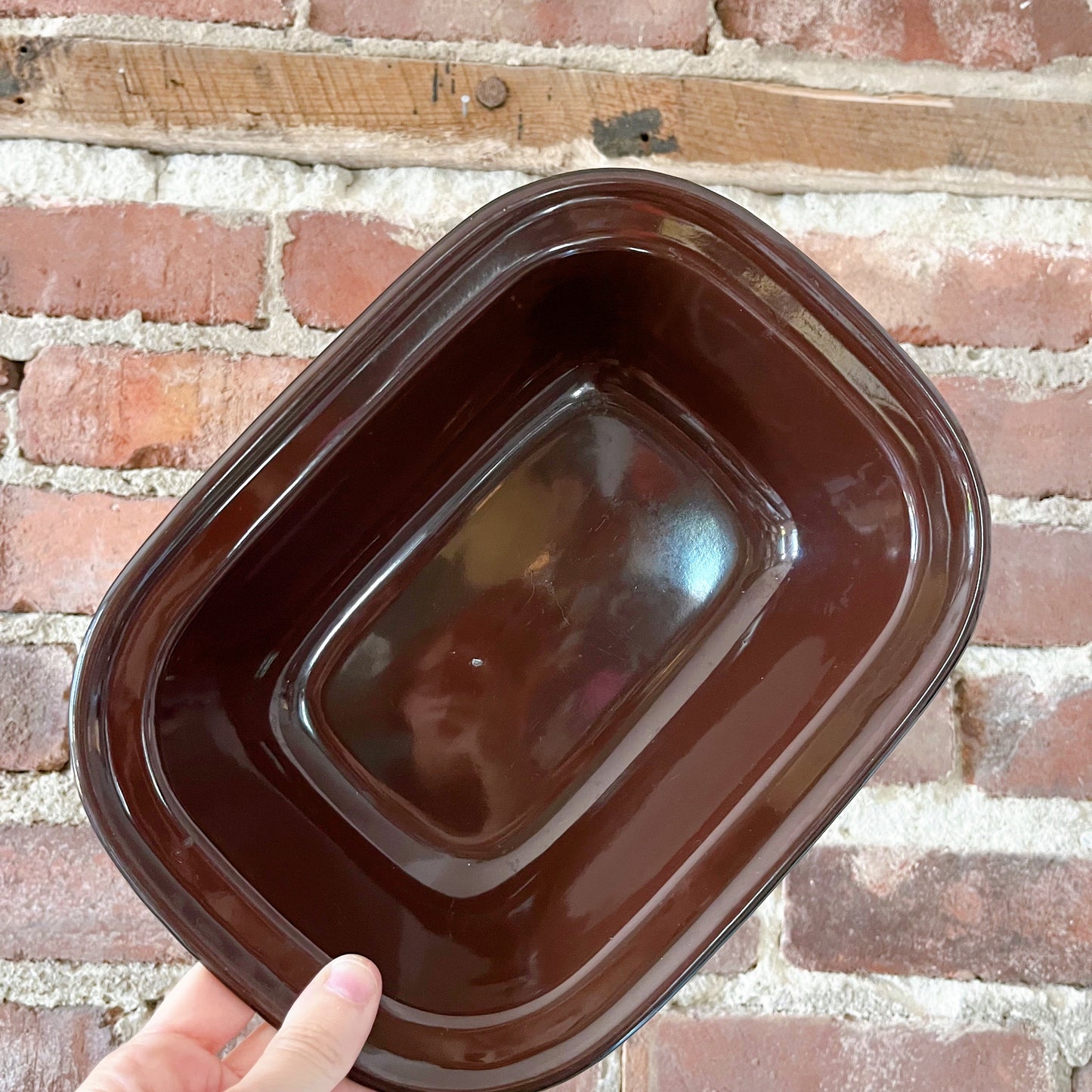 Retro orange, yellow and brown nesting enameled baking trays