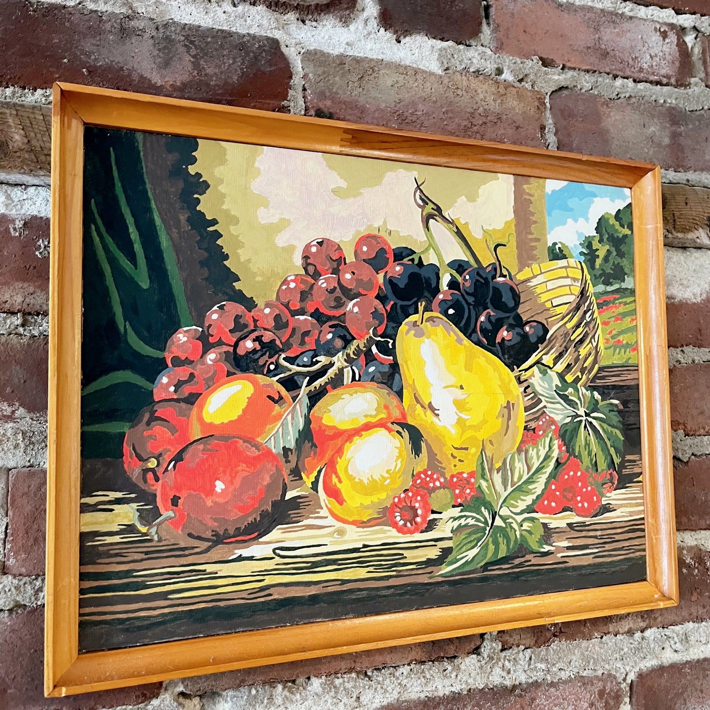 Vintage peinture à numéros d'une nature morte de fruits