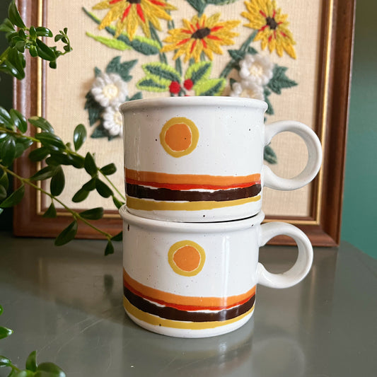 Vintage Stonehenge Midwinter "Day" stoneware mugs