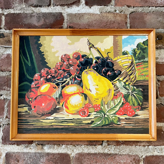 Vintage paint-by-number of a fruit still life