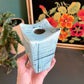 Mid-century blue retro vase with atomic line motif