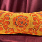 Vintage towel throw pillow: orange & yellow floral