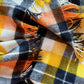 Ayers wool blanket in black, orange, yellow and white plaid