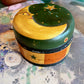 Painted moon wooden box with lid